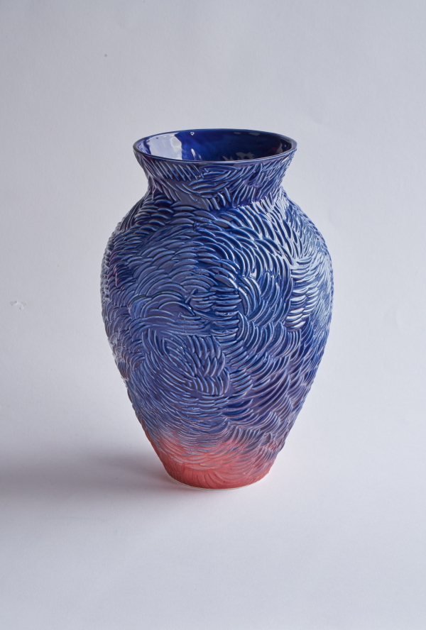 Dekopr - váza modročervená - velká