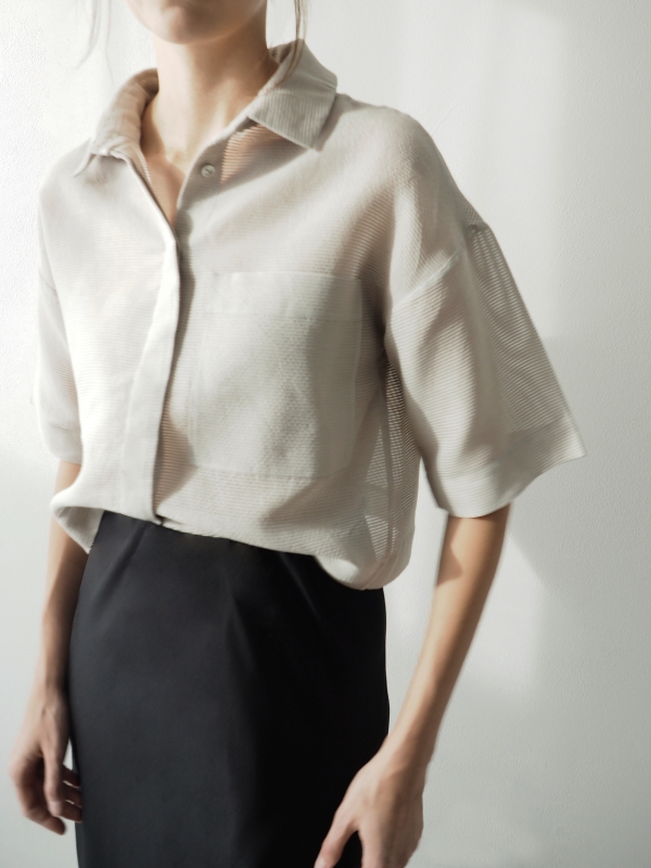 Linen/silk transparent shirt