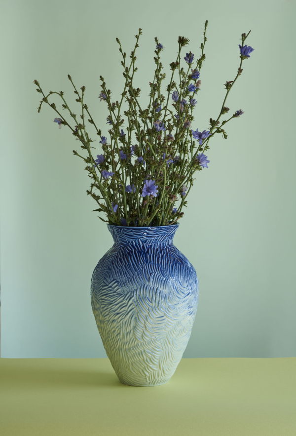 Dekopr - váza modrožlutá - velká
