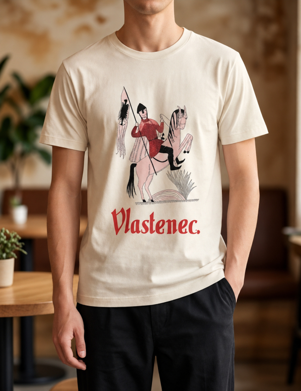 Béžové triko Vlastenec s ilustrací