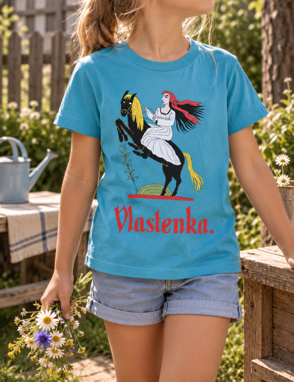 Modré dětské triko Vlastenka
